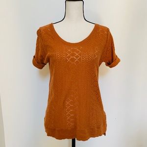 Lucky Brand | Crocheted Copper Sweater small